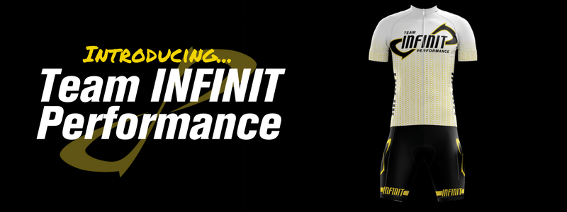 INFINIT White and Black kit, text "Introducing Team INFINIT Performance"
