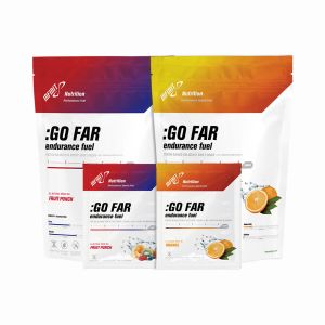 GO FAR Endurance Fuel multi-serving eco-pack and single serving packets