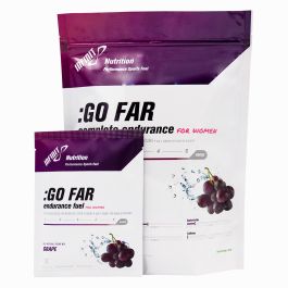 GO FAR for Women Endurance Fuel multiserving and single serving packaging